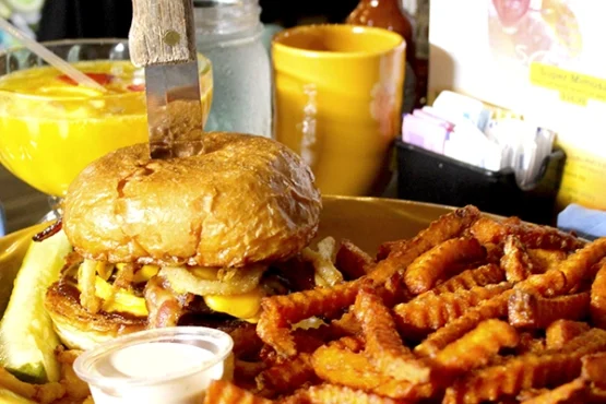 Western Hamburger with fries